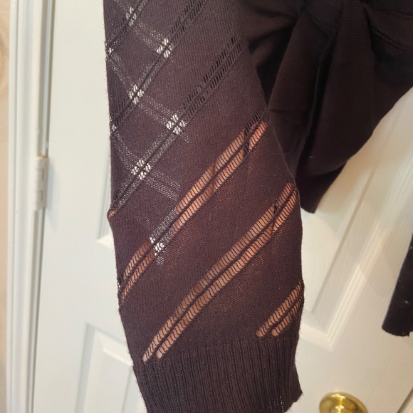 WORTHINGTON Sheer Black Shrug Striped Layering Long Sleeves Size Large - Picture 5 of 10